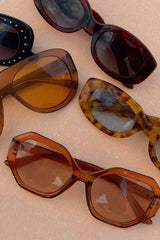 Hexagon Orange Sunglasses