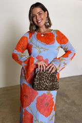 Lucia Leopard Denim Bag