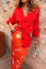Red Celestial Cardigan