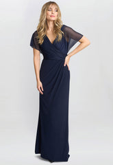 Gina Bacconi Navy Elliot Jersey Maxi Dress