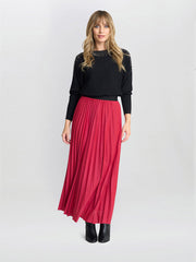 Gina Bacconi Red and Black Ismay Metallic Skirt