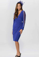 Gina Bacconi Royal Ceri Jersey Dress With Diamante Detail