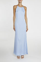 true Decadence Gigi Cornflower Blue Side-Split Halterneck Maxi-Dress