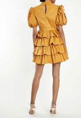 True Decadence Mustard Cocktail Dress
