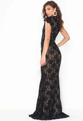 Honor Gold Black Nude Arianna Lace Maxi Dress