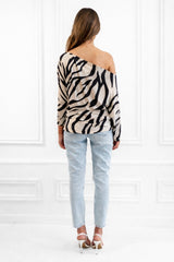 Honor Gold Zebra Print Aubrey Top