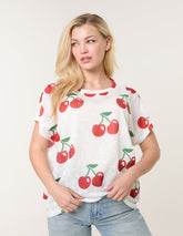 Cherry Oversized Top