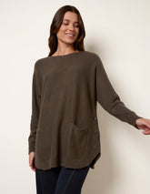 Pocket Slash Neck Jumper