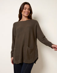 Pocket Slash Neck Jumper