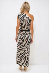 Honor Gold Zebra Print Cleo Maxi Dress