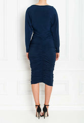Honor Gold Navy Farrah Midi Dress