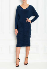 Honor Gold Navy Farrah Midi Dress