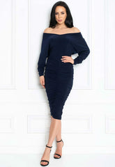 Honor Gold Navy Farrah Midi Dress