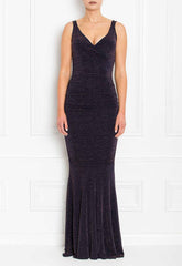 Honor Gold Navy Gabriella Shimmer Maxi Dress