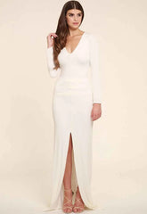 Honor Gold Jessica Long Sleeve Maxi Dress in White