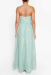 True Decadence Green Plunge Maxi Dress