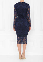 Honor Gold Navy Lana Midi Dress