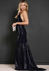 Revie London EXCLUSIVE Navy Jayne Maxi Dress