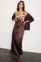 Chocolate Beaded Allegra Dress