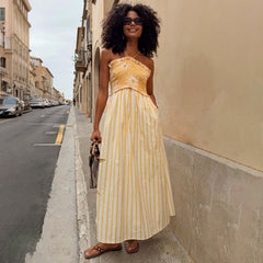 Yellow Stripe Ashley Dress