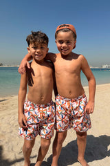 Boy's Banana Print Swim Shorts