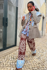 Chocolate Bandana Wide Leg Trousers
