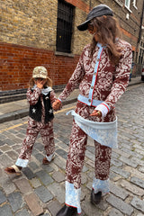 Kids Chocolate Bandana Knitted Set