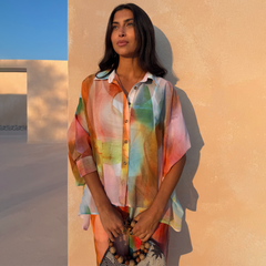 Abstract Cape Shirt