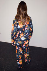 Navy Charm Button Through Pyjamas