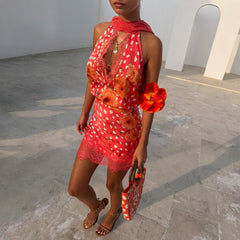 Coral Fawn Poppy Mini Maeva Skirt