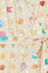 Cream Shell Mini Wrap Dress Petite