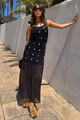 Black Crochet Alicia Dress