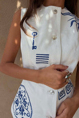 Dolce Vita Embroidered Denim Waistcoat