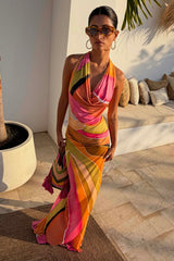 Green Abstract Sabine Dress