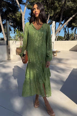 Green Jacquard Harmony Dress