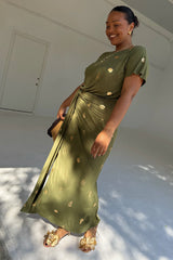 Khaki Shell Midi Dress