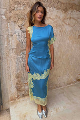 Blue and Lemon Kira Top