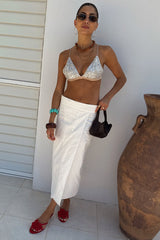 White Linen Jaspre Skirt