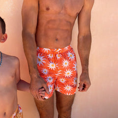 Men's Orange Sun Swim Shorts