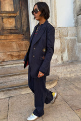 Navy Pinstripe Taylor Blazer