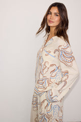 Cream Octopus Button Through Pyjamas