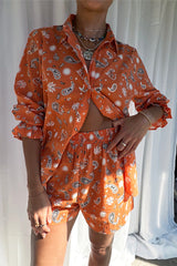 Orange Leopard Elissa Short