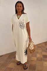 Cream Palma T Shirt Dress