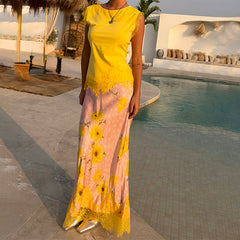 Pink Fawn Poppy Midi Maeva Skirt