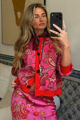 Pink Paisley Oslo Cardigan