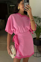 Pink Scallop Mini Jaspre Skirt