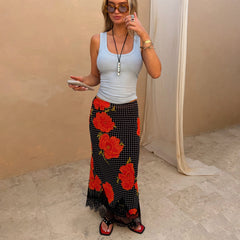 Black Poppy Midi Maeva Skirt