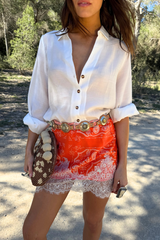 Red Bandana Lace Maeva Skirt