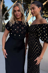 Black Crochet Shell Elodie Dress Petite