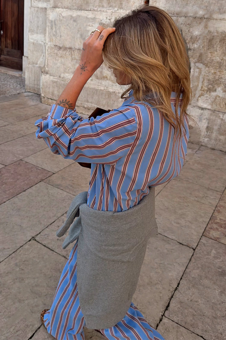 Blue Cotton Stripe Miley Shirt